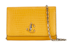 Croc Embossed Varenne Clutch, Leather, Yellow, GLN7DM, B, 3*